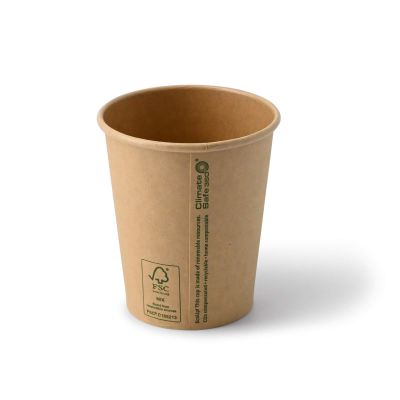 Coppette di carta da 8 oz a parete singola, Ø 80 mm, kraft