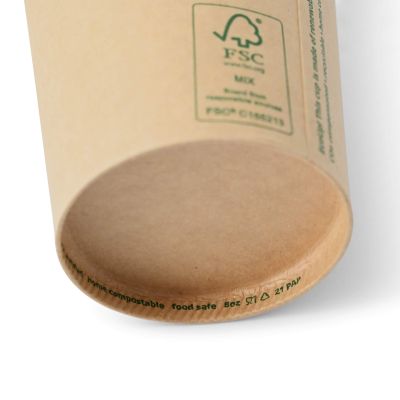 Coppette di carta da 8 oz a parete singola, Ø 80 mm, kraft