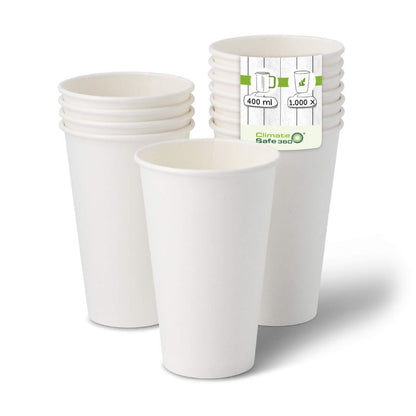 Coppette di carta da 16 oz parete singola, Ø 90 mm, bianco