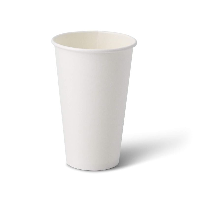 Coppette di carta da 16 oz parete singola, Ø 90 mm, bianco