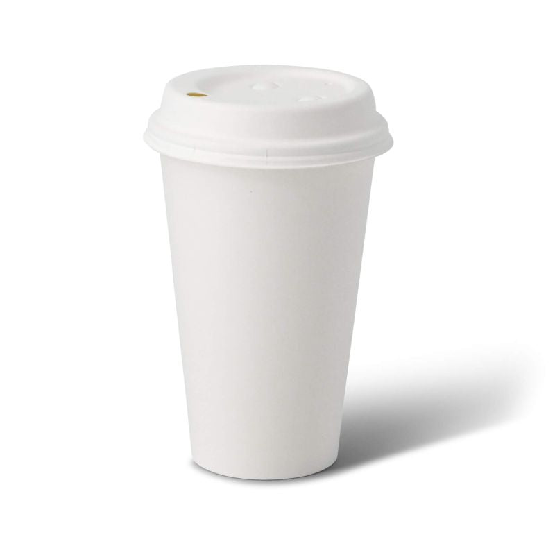 Coppette di carta da 16 oz parete singola, Ø 90 mm, bianco