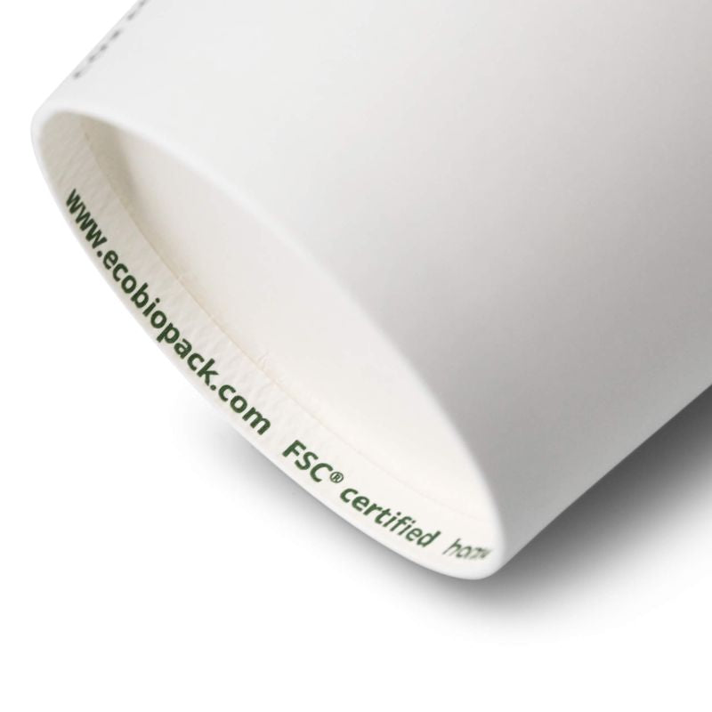 Coppette di carta da 16 oz parete singola, Ø 90 mm, bianco