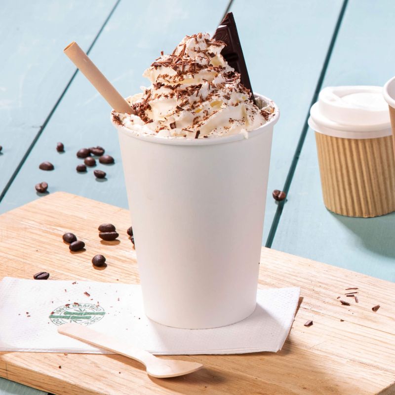 Coppette di carta da 16 oz parete singola, Ø 90 mm, bianco