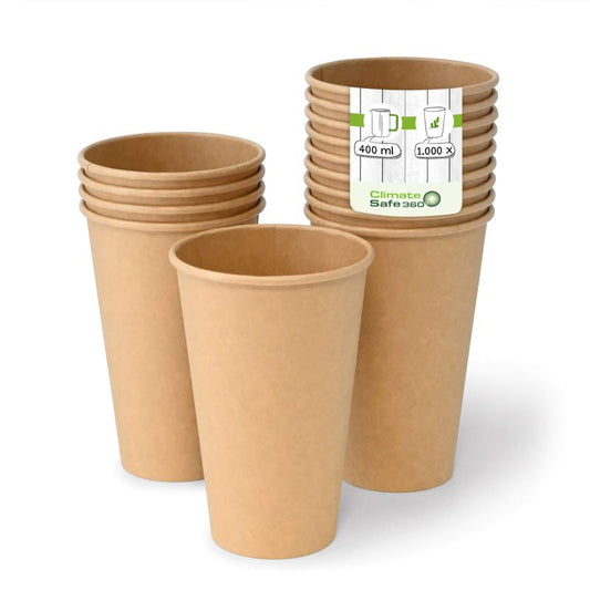 Coppette di carta da 16 oz parete singola, Ø 90 mm, kraft