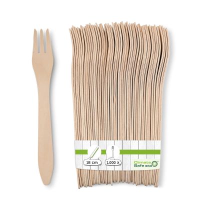 Forchette di legno Premium 18 cm, biorivestite