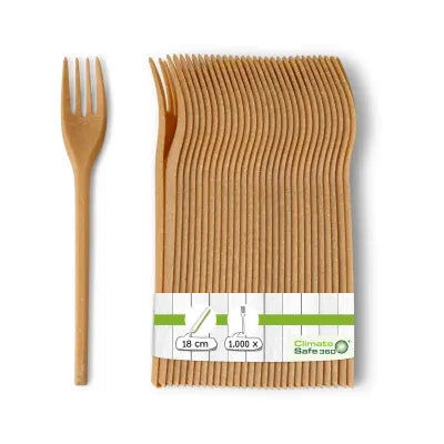 Forchette riutilizzabili 18 cm, caramello/marrone