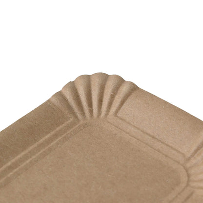 Piatti carta taglio 8x18+3 cm marrone rettangolare asporto domicilio Ristorazione Forniture Monouso Eco Bio Biodegradabile Packaging Consumabili Ecologico Ingrosso fornitore forniture Take away 3
