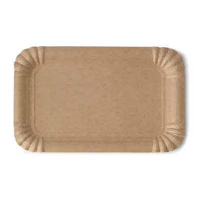 Piatti di carta biodegradabili 13x20 cm, kraft, rettangolari asporto 