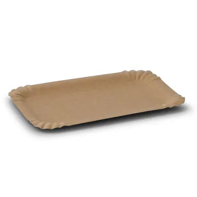 Piatti di carta biodegradabili 13x20 cm, kraft, rettangolari asporto domicilio