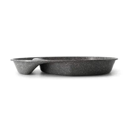 Piatti divisi riutilizzabili 27,5×20×3,5 cm, 2 scomparti, a goccia, pepe/grigio asporto domicilio take away