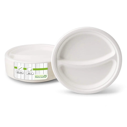 Piatto menù rotondo canna da zucchero Ø 26 cm 3 scomparti asporto domicilio Ristorazione Forniture Monouso Eco Bio Biodegradabile Packaging Consumabili Ecologico Ingrosso fornitore forniture Take away 1
