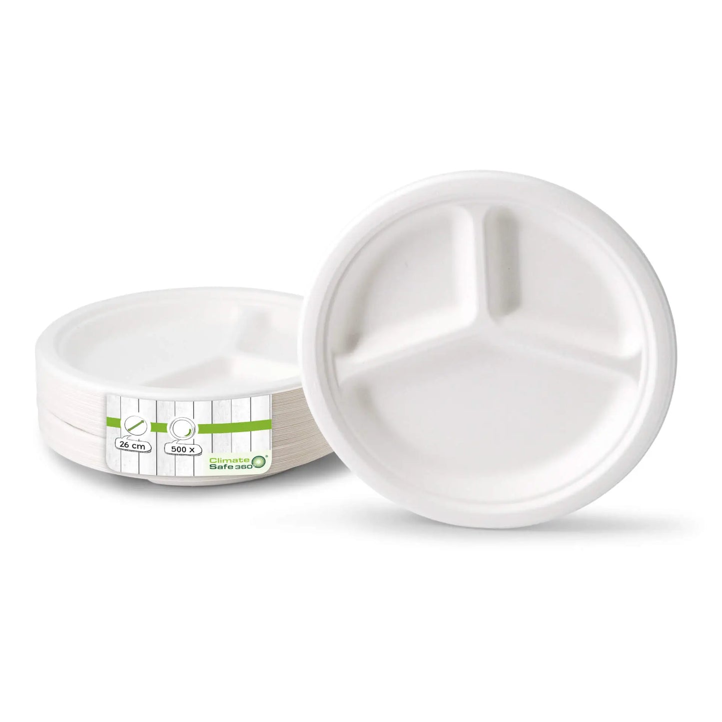 Piatto portamenù Sugarcane Ø 26 cm 3 scomparti rotondo asporto domicilio Ristorazione Forniture Monouso Eco Bio Biodegradabile Packaging Consumabili Ecologico Ingrosso fornitore forniture Take away 1
