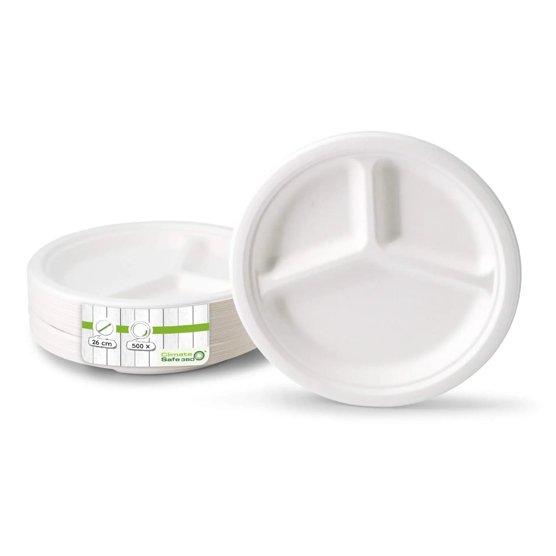 Piatto portamenù Sugarcane Ø 26 cm 3 scomparti rotondo asporto domicilio Ristorazione Forniture Monouso Eco Bio Biodegradabile Packaging Consumabili Ecologico Ingrosso fornitore forniture Take away 1
