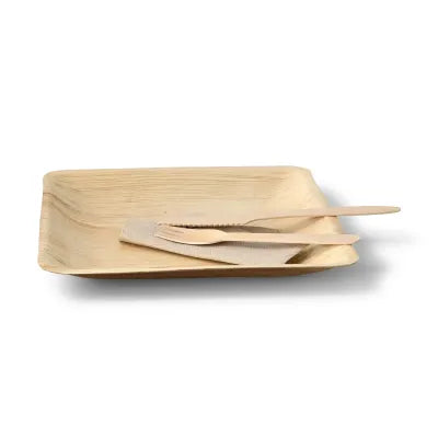 Piatto quadrati di foglia di palma asporto domicilio Ristorazione Forniture Monouso Eco Bio Biodegradabile Packaging Consumabili Ecologico