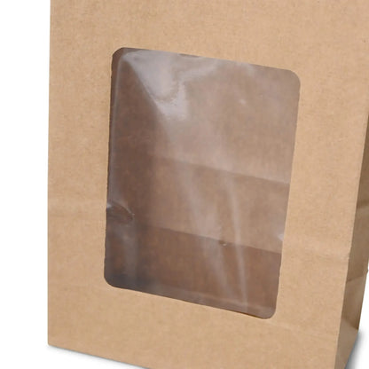 Sacchetti fondo quadro PLA-finestra M 11x6x23,5 cm marrone carta kraft asporto domicilio Ristorazione Forniture Monouso Eco Bio Biodegradabile Packaging Consumabili Ecologico Ingrosso fornitore forniture Take away 4
