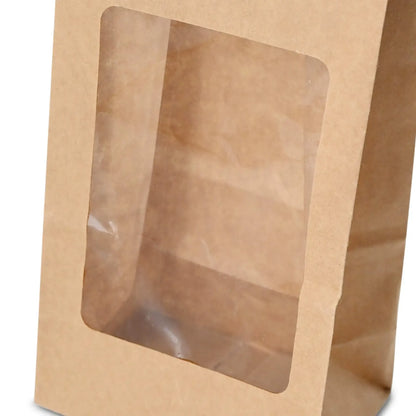 Sacchetti fondo quadro PLA-finestra S 9x6x19,5 cm marrone carta kraft asporto domicilio Ristorazione Forniture Monouso Eco Bio Biodegradabile Packaging Consumabili Ecologico Ingrosso fornitore forniture Take away 4
