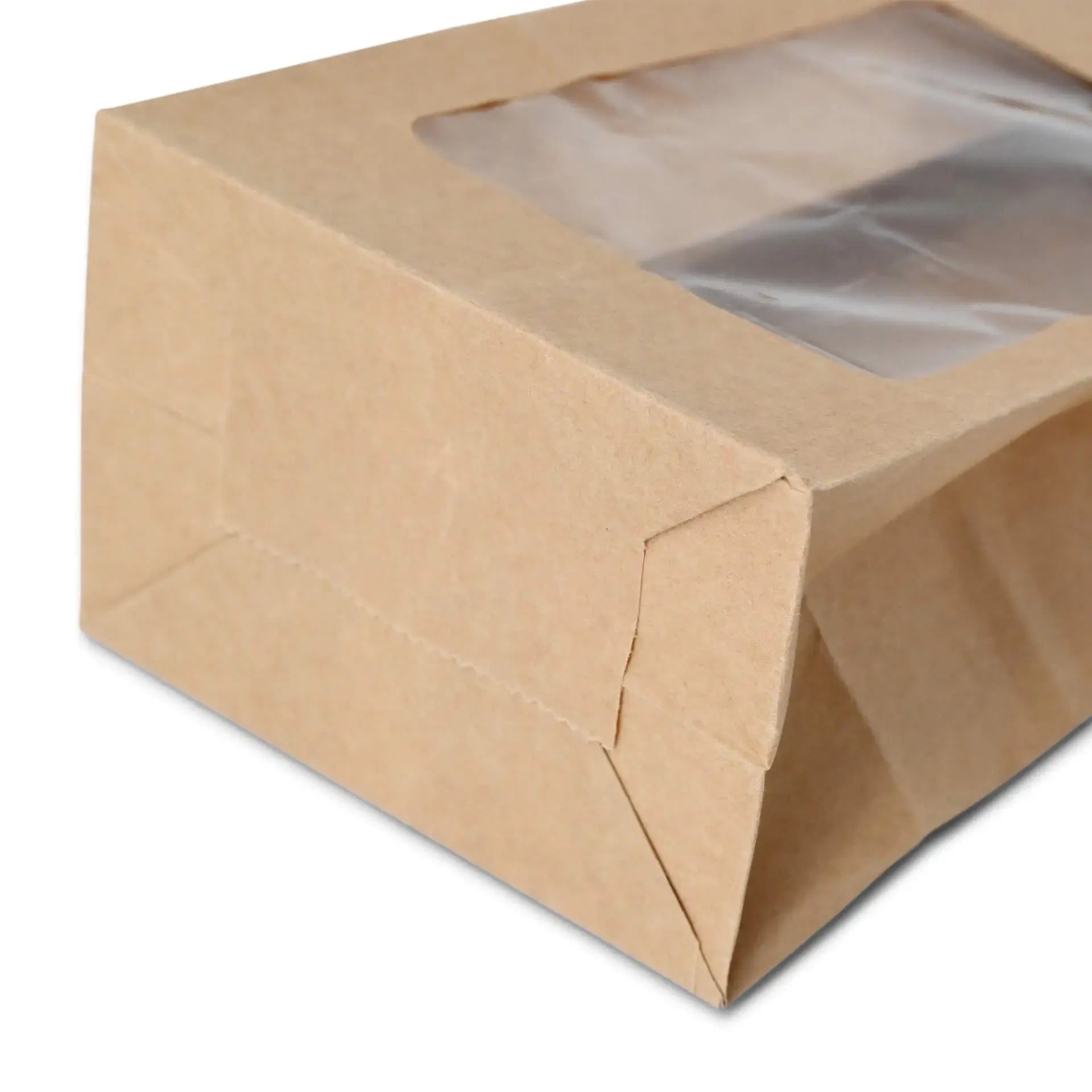 Sacchetti fondo quadro PLA-finestra S 9x6x19,5 cm marrone carta kraft asporto domicilio Ristorazione Forniture Monouso Eco Bio Biodegradabile Packaging Consumabili Ecologico Ingrosso fornitore forniture Take away 5
