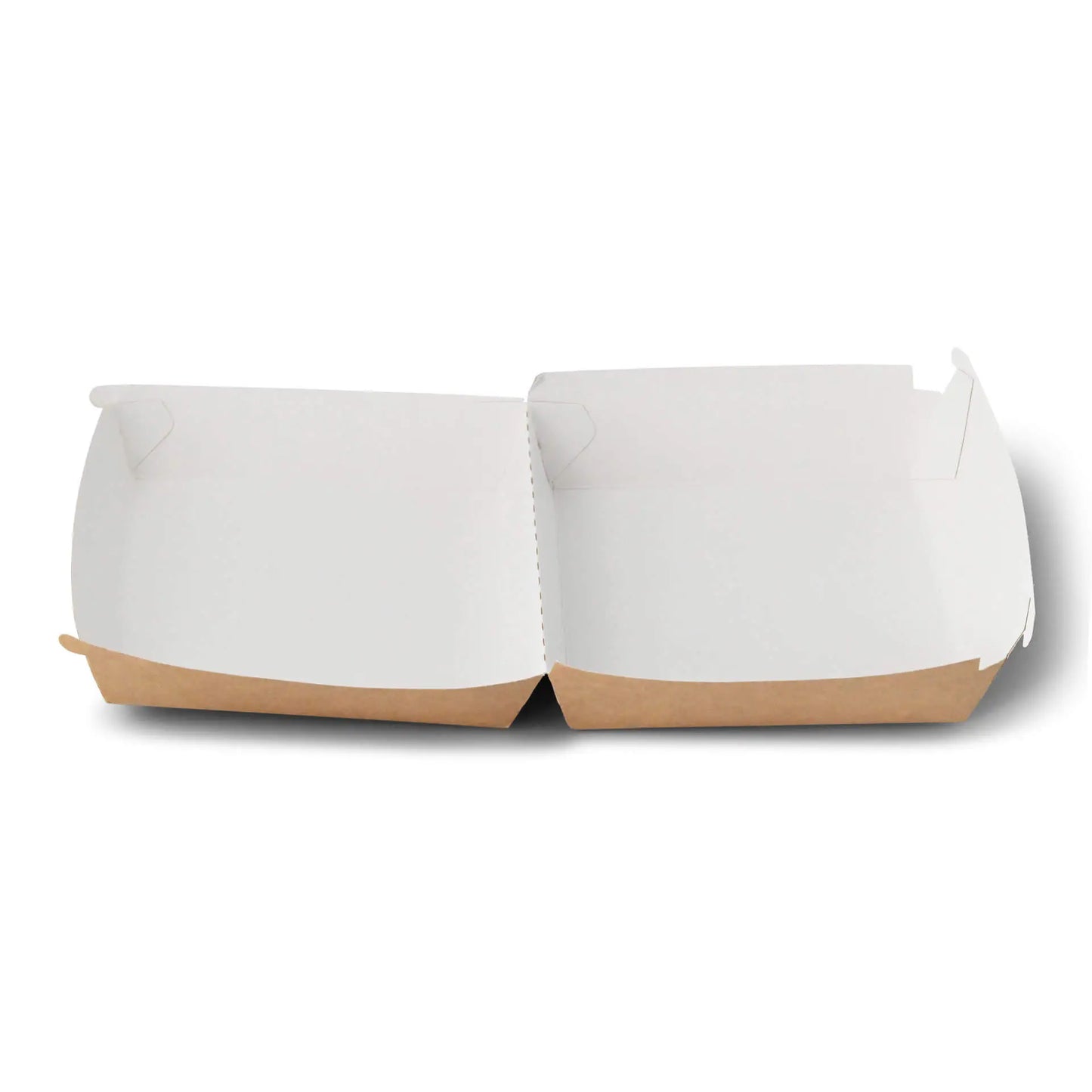 Scatole hamburger asporto 14,5x14,5x8 cm bianco kraft asporto domicilio Ristorazione Forniture Monouso Eco Bio Biodegradabile Packaging Consumabili Ecologico Ingrosso fornitore forniture Take away 4
