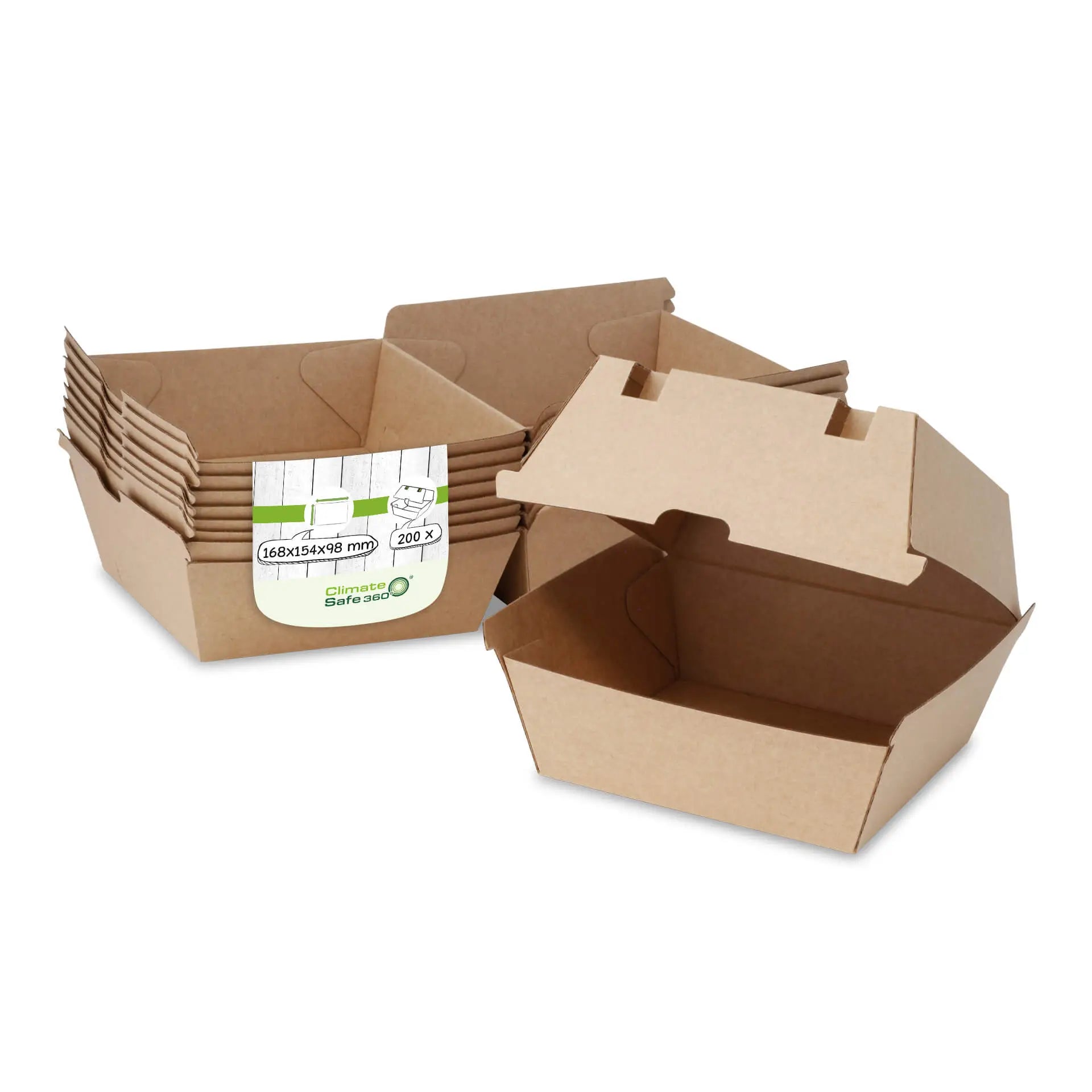 Scatole hamburger asporto 16,8x15,8x9,8 cm cartone kraft asporto domicilio Ristorazione Forniture Monouso Eco Bio Biodegradabile Packaging Consumabili Ecologico Ingrosso fornitore forniture Take away 1
