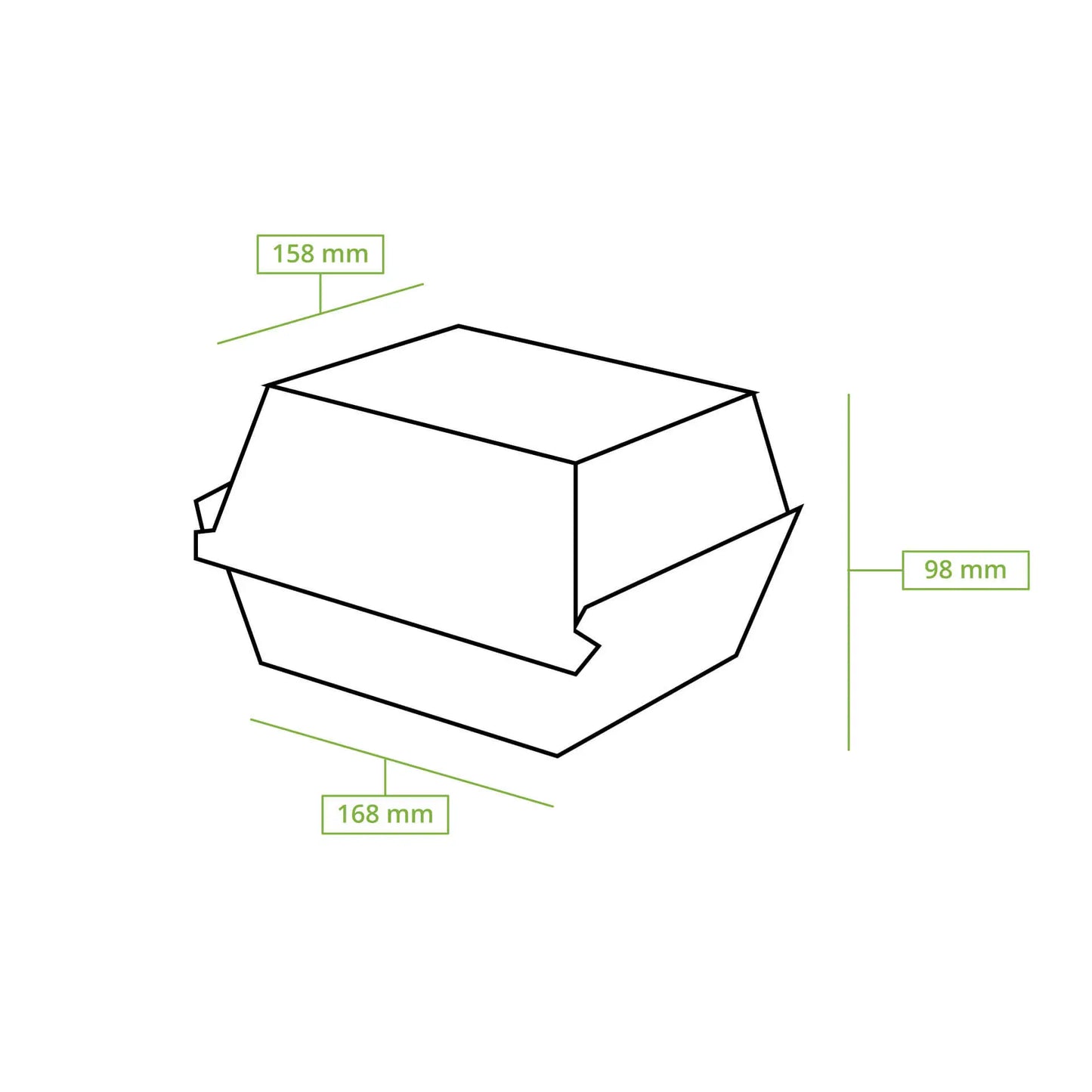 Scatole hamburger asporto 16,8x15,8x9,8 cm cartone kraft asporto domicilio Ristorazione Forniture Monouso Eco Bio Biodegradabile Packaging Consumabili Ecologico Ingrosso fornitore forniture Take away 8
