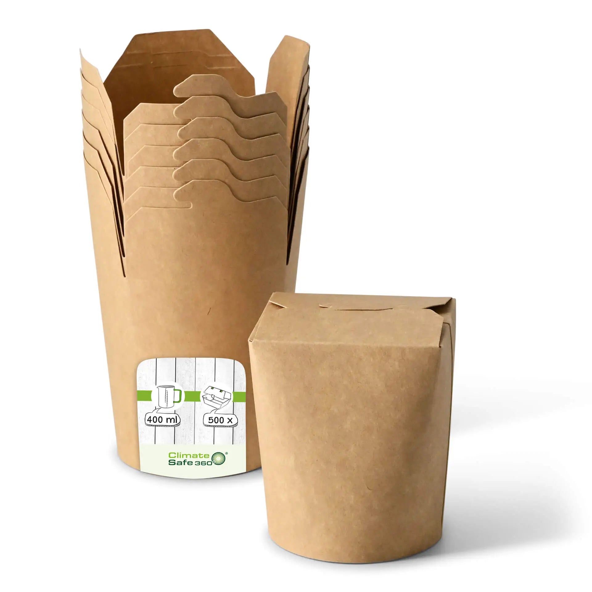 Scatole noodle 400 ml kraft rivestite PLA asporto domicilio Ristorazione Forniture Monouso Eco Bio Biodegradabile Packaging Consumabili Ecologico Ingrosso fornitore forniture Take away 2
