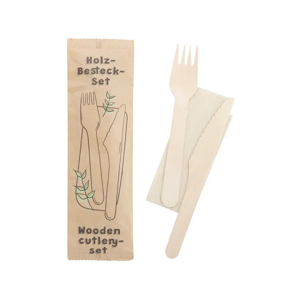 Set posate legno coltello forchetta tovagliolo 16 cm rivestimento biologico asporto domicilio Ristorazione Forniture Monouso Eco Bio Biodegradabile Packaging Consumabili Ecologico Ingrosso fornitore forniture Take away 5
