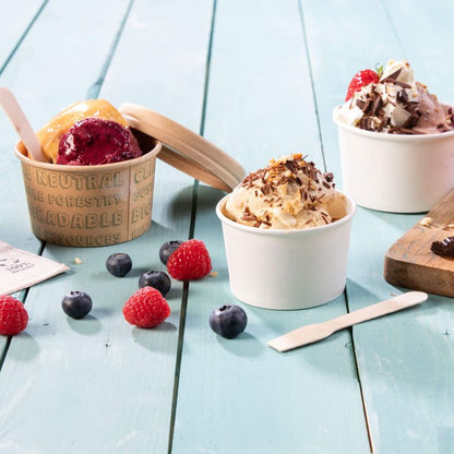 Spatole per gelato in legno 9,6 cm monouso gelaterie asporto domicilio catering