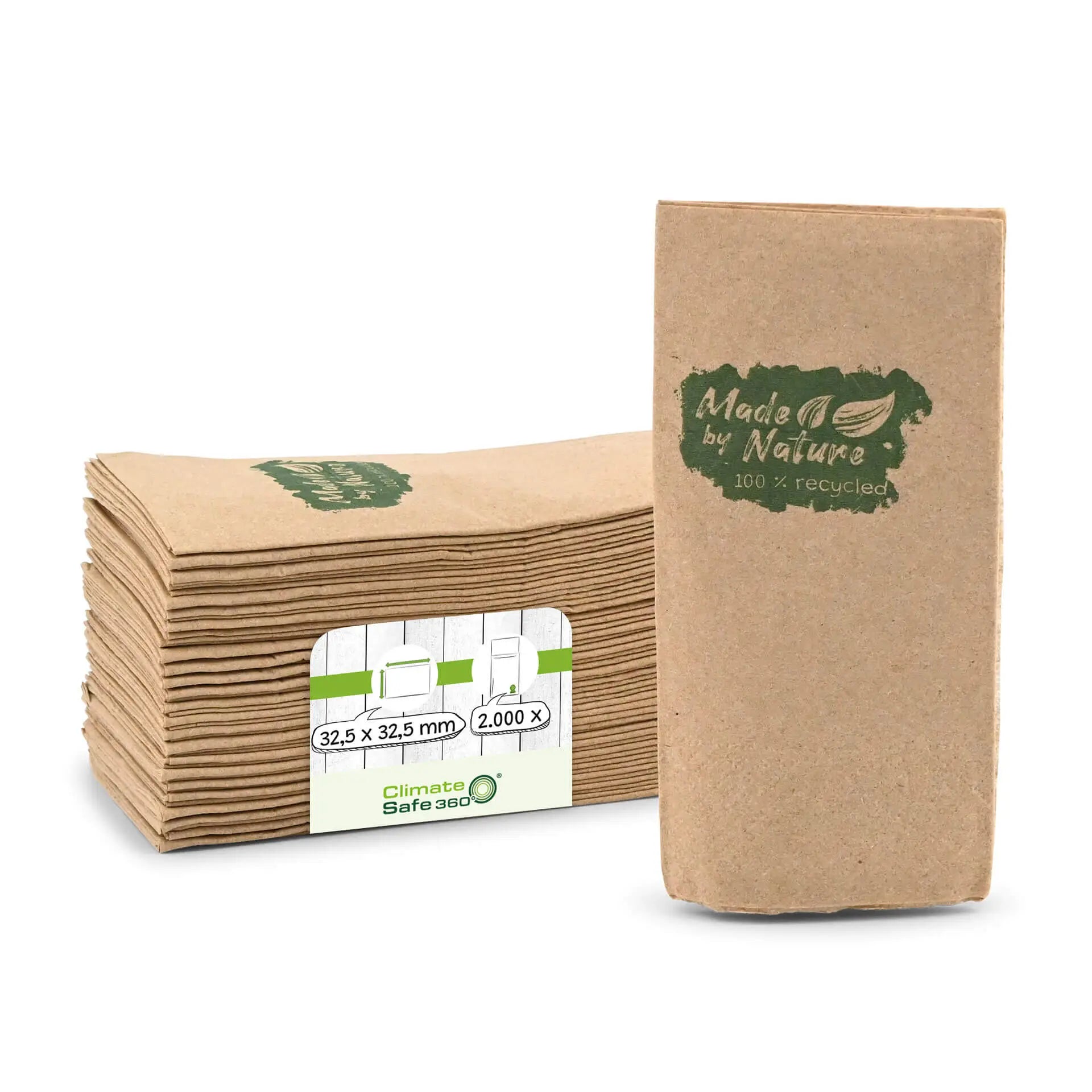 Tovaglioli carta riciclata 32,5x32,5 cm 2 veli 1/8 piega non sbiancati asporto domicilio Ristorazione Forniture Monouso Eco Bio Biodegradabile Packaging Consumabili Ecologico Ingrosso fornitore forniture Take away 1
