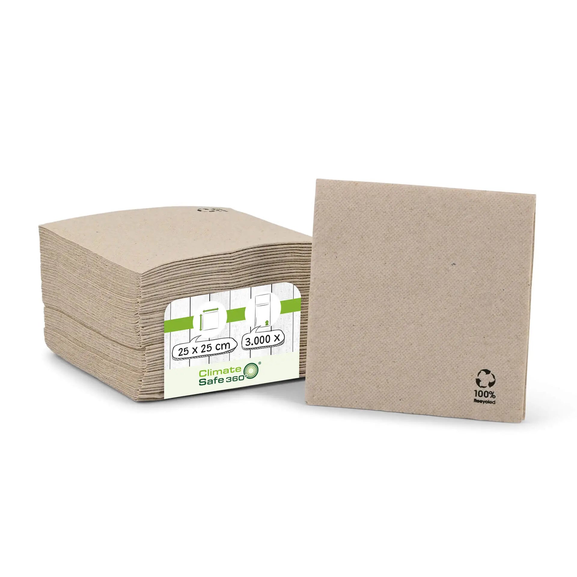 Tovaglioli carta riciclata Premium 25x25 cm 2 veli 1/4 piega non sbiancato asporto domicilio Ristorazione Forniture Monouso Eco Bio Biodegradabile Packaging Consumabili Ecologico Ingrosso fornitore forniture Take away 1
