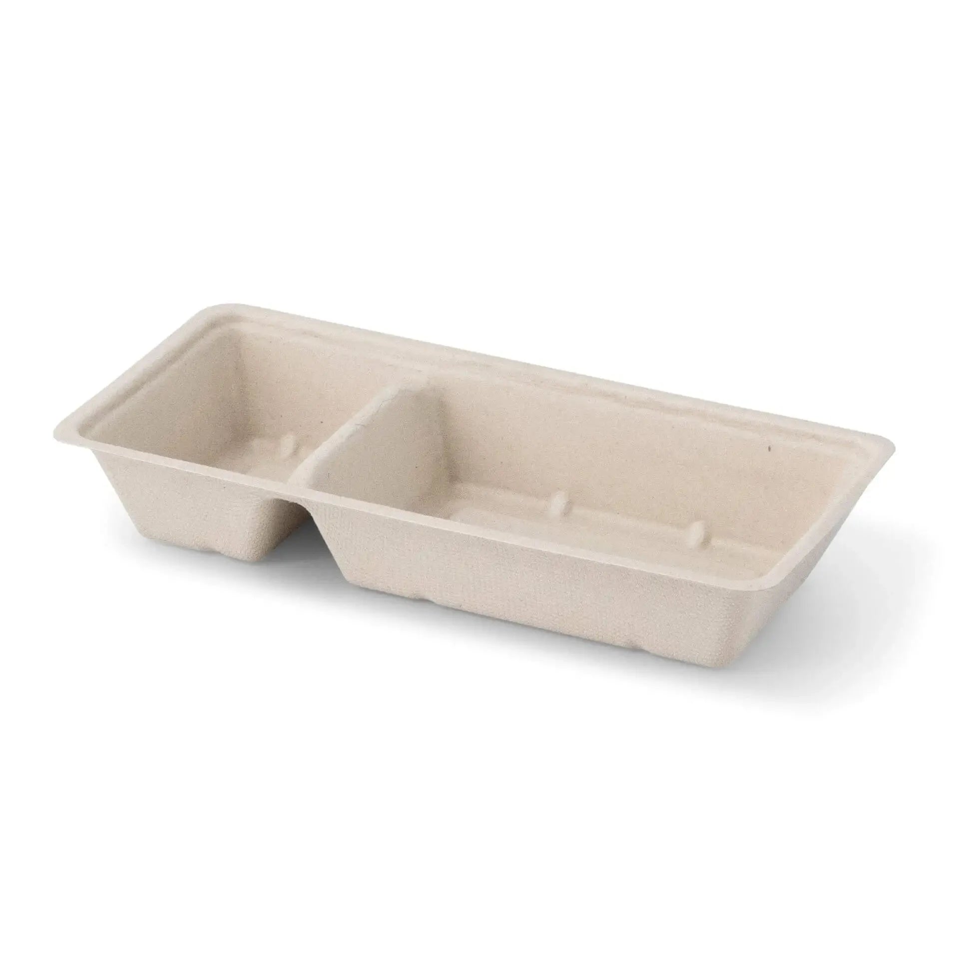 Vassoi patatine fritte canna di zucchero 2 scomparti 9,5x20x3,5 cm asporto domicilio Ristorazione Forniture Monouso Eco Bio Biodegradabile Packaging Consumabili Ecologico Ingrosso fornitore forniture Take away 2
