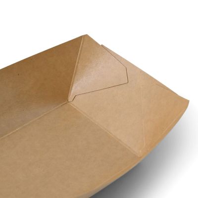 Vassoi per snack di cartone 400 ml, 17 x 12,5 x 4 cm, marrone ingrosso ristoranti paninerie pub pizzerie asporto domicilio take away  