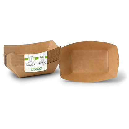 Vassoi snack cartone 200 ml 13x10x3 cm marrone asporto domicilio Ristorazione Forniture Monouso Eco Bio Biodegradabile Packaging Consumabili Ecologico Ingrosso fornitore forniture Take away 1
